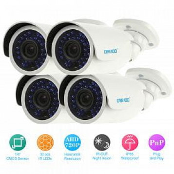 Zestaw monitoringu 4 kamery rejestrator FullHD 1080p 1TB ZEW