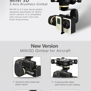 Bezszczotkowy Gimbal Feiyu Tech FY MiNi3D 3-osiowy 3 Axis
