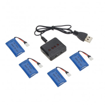 Akumulatory Supper Fly do drona Hubsan X4 H107D FPV 3.7V 380mAh LiPo 4szt.