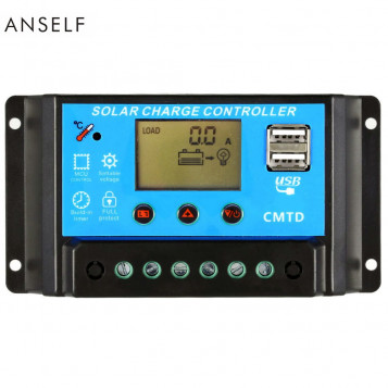 Regulator ładowania słonecznego solarny Anself 10A 12V/24V PWM