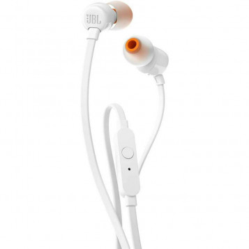 Słuchawki przewodowe dokanałowe JBL by Harman T110 z mikrofonem Białe