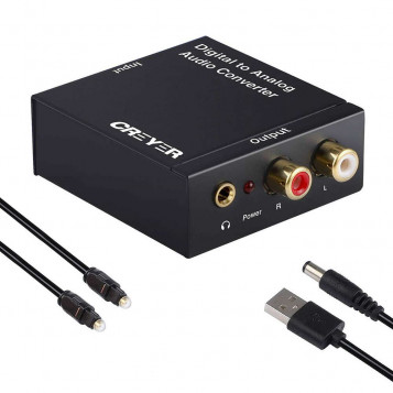 Konwerter optyczny 2xRCA CINCH Creyer DAC SPDIF Toslink