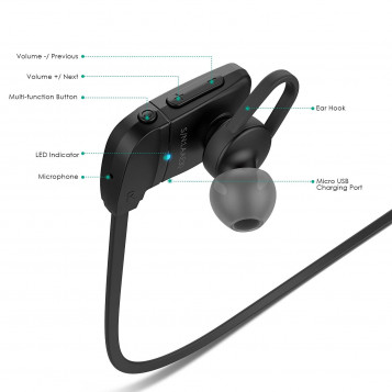 Bezprzewodowe słuchawki dokanałowe Aukey EP-B27 BT 4.1