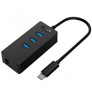 Karta sieciow LAN Gigabit Aukey CB-C25 +hub USB 3 porty z usb-c