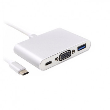 Wieloportowa przejściówka adapter USB C do VGA USB 3.0 USB C