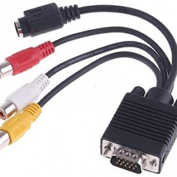 Kabel przejściówka z PC VGA do S-Video AV RCA TV C614
