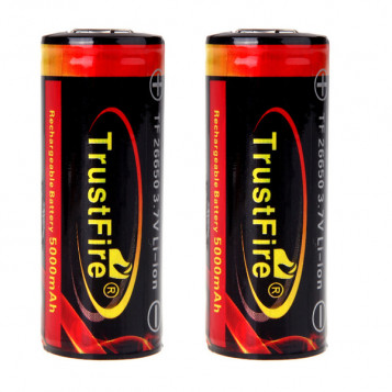 Akumulator litowo-jonowy TrustFire 26650 3.7V 5000mAh H10614 2 sztuki