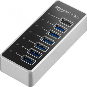 7 portowy hub USB-A 3.1 AmazonBasics B076YRSWGH 36W