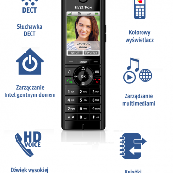 Telefon stacjonarny FRITZ!Fon C5 czarny sama słuchawka