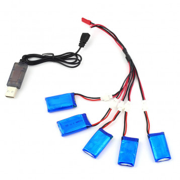 Zestaw 5 baterii + ładowarka do drona Hubsan UL36403