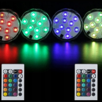 Zestaw kolorowych świateł LED Agua LED BASE 4 sztuki + 2 piloty