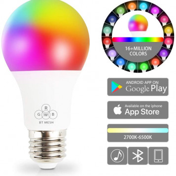 Inteligentna żarówka LED RGBW SMART Bluetooth 16M 5W