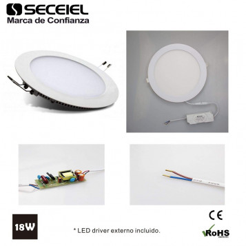 Plafon LED lampa sufitowa wpuszczana Seceiel 6400K 18W 5A