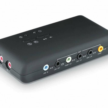 Zewnętrzna karta dźwiękowa CSL USB 7.1 3D Surround Sound 8-kanałowa
