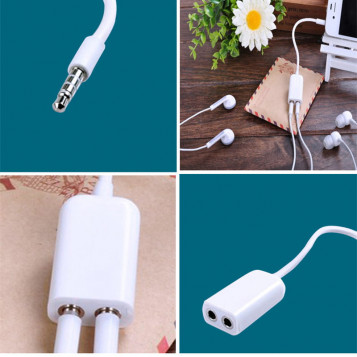 Rozdzielacz splitter słuchawkowy przejściówka kabel Jack Aux Apple