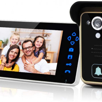 Wideodomofon wideofon dzwonek SIMBAILAI 7' IP55 500m