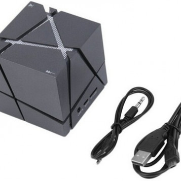 Designerski głośnik przenośny Cube Q BT LED