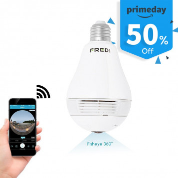 Kamera IP WiFi monitoring 360 żarówka Fredi LED audio