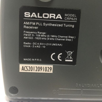 Przenośne radio cyfrowe FM AM Salora CRP625