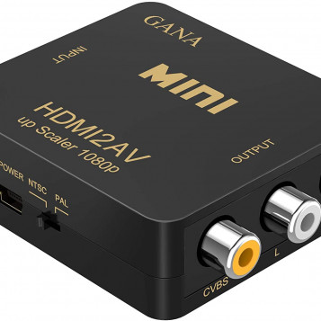 Adapter konwerter wideo obrazu Gana HDMi na 3RCA AV RCA CVBS 1080P