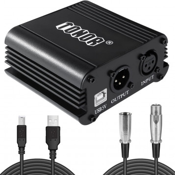 Zasilacz mikrofonowy Tonor 48V Phantom USB XLR