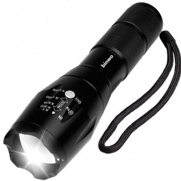 Wodoodporna latarka Binwo T6 2000LM CREE LED 5 trybów regulowana ostrość na kemping