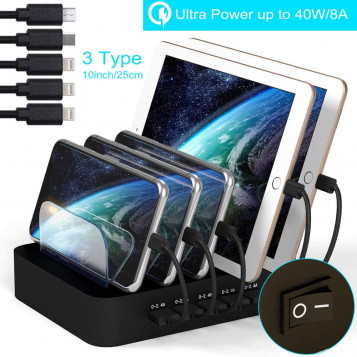 Stacja ładująca do wielu urządzeń MSTJRY KCE0085 5-portowa USB