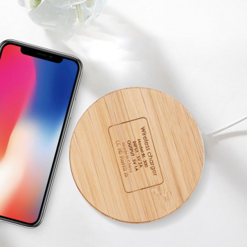 Inteligentna bezprzewodowa ładowarka Qi Kabym Apple iPhone 7 8 drewno
