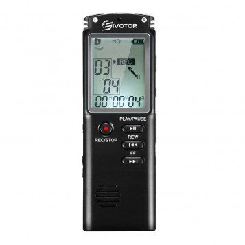 Przenośny cyfrowy dyktafon EIVOTOR 8GB MP3 z mikrofonem stereo LCD