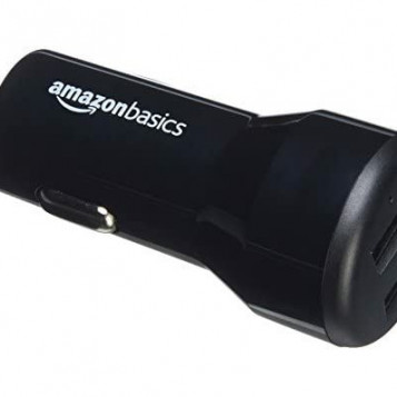 AmazonBasics 2-portowa ładowarka samochodowa USB Apple Android 4,8A 24W czarny