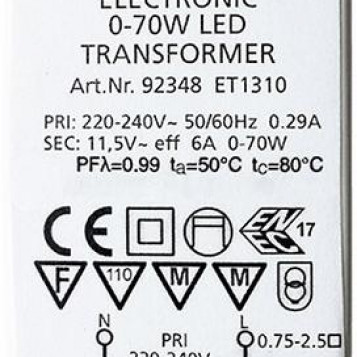 Transformator elektryczny EINBAUSPOT Eglo 70W 230V 11,5V AC
