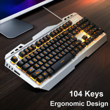 Klawiatura mechaniczna Yindiao V1 LED przewodowa aluminium