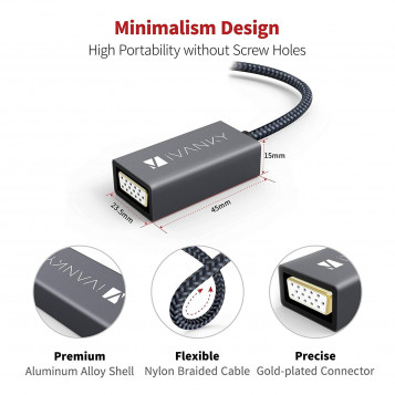 Adapter przejściówka Mini DisplayPort na VGA Mac Apple iVanky