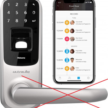 Inteligentna klamka Smart Lock Ultraloq UL3 BT odcisk palca i ekran dotykowy.