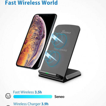 Szybka bezprzewodowa ładowarka indukcyjna stand Qi seneo
