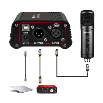Przedwzmacniacz mikrofonowy zasilacz Phantom 48v BCM-PP03